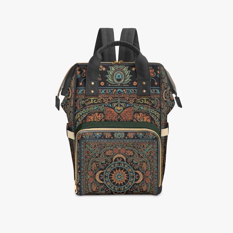 Zaino Dark Academia: Zaino leggero in tela con tasche multiple, borsa per tablet e computer, borsa per libri scolastici, borsa per pannolini immagine 6