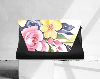Kupplung Umschlag Abendtasche Empfang Abschlussball Geldbörse Blumenblume botanisches buntes Designzusammenfassungsdruck Geschenk für Mammafrau
