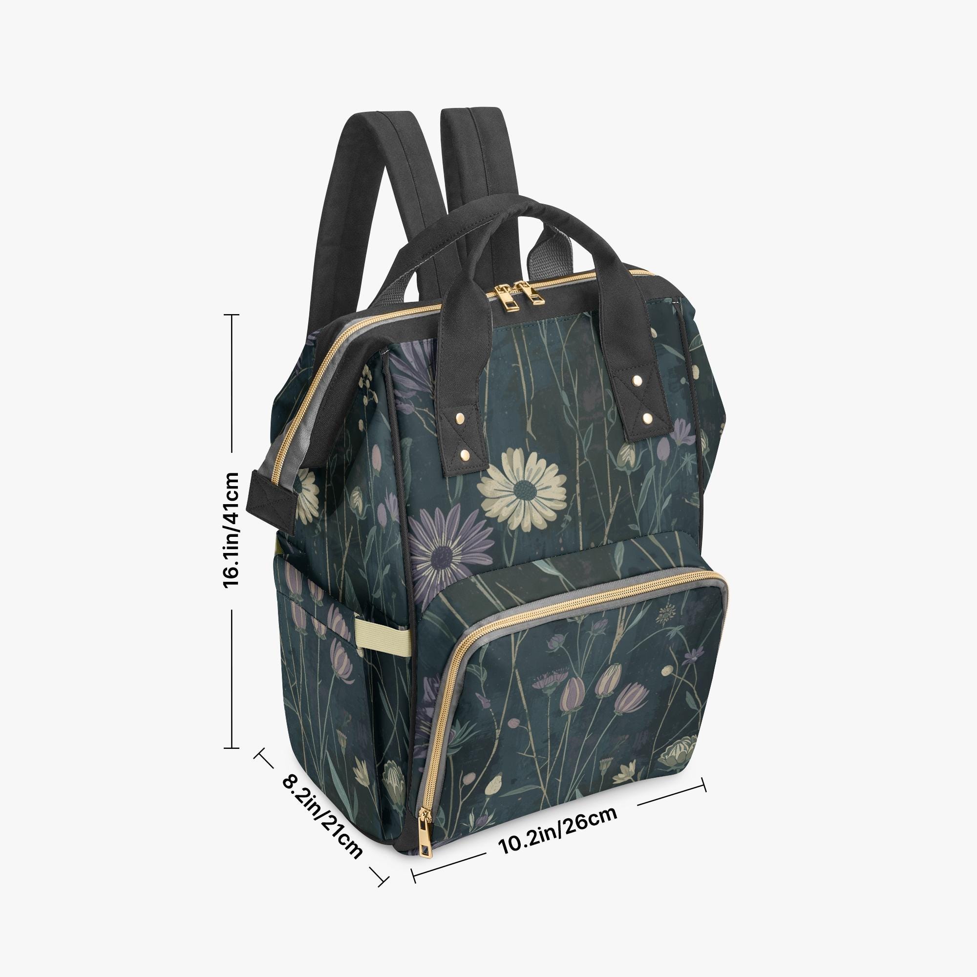 Flower Dark Cottage Core Multi Function Backpack Tablet Computer Bag ...