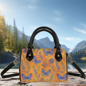 Barrel boston schouder handtas bloemen bloem wilde bloemen Boho vlinder tas portemonnee