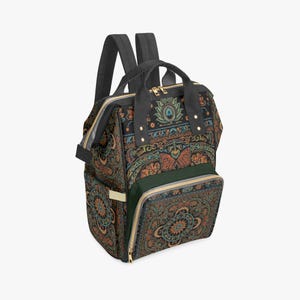 Zaino Dark Academia: Zaino leggero in tela con tasche multiple, borsa per tablet e computer, borsa per libri scolastici, borsa per pannolini immagine 5