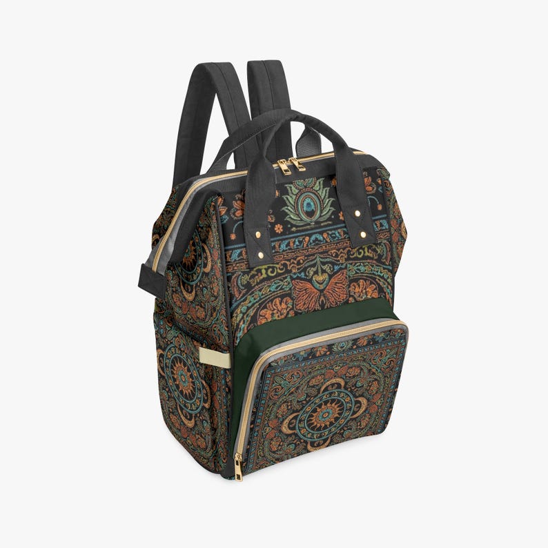 Zaino Dark Academia: Zaino leggero in tela con tasche multiple, borsa per tablet e computer, borsa per libri scolastici, borsa per pannolini immagine 5