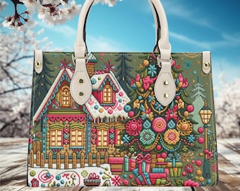 Christmas Cottage Core Farmhouse Whimsical Holiday Winter Handbag
