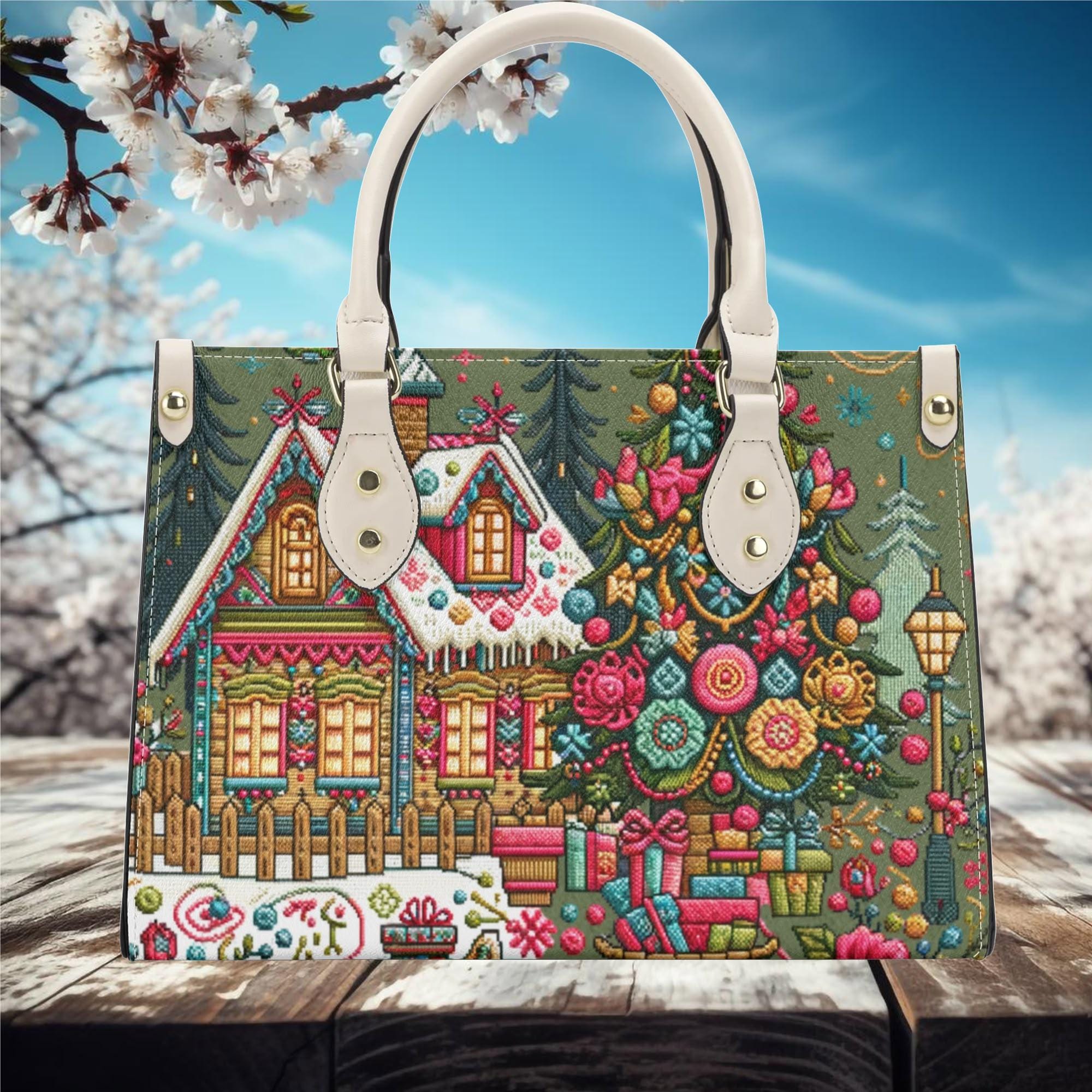Christmas Cottage Core Farmhouse Whimsical Holiday Winter Handbag