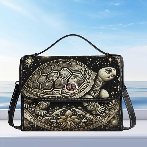 Leather Purse Tortoise Handle Handbag B Makowsky Black Leather