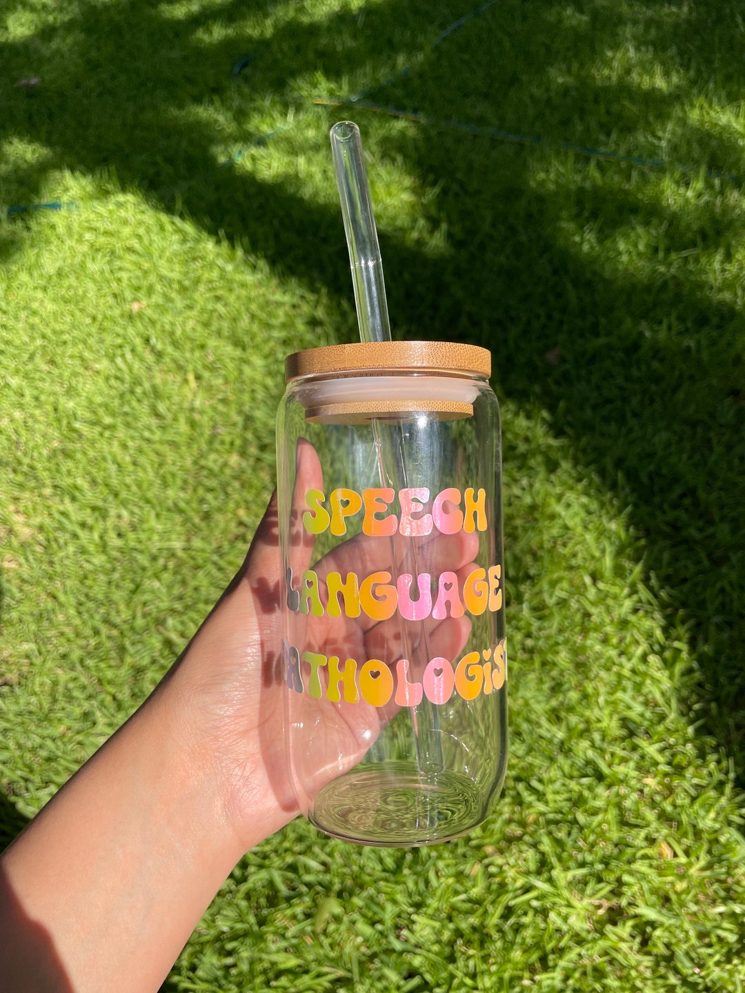 SLP Coffee Cup Holographic Vinyl Cup Speech Pathologist Coffee Speech