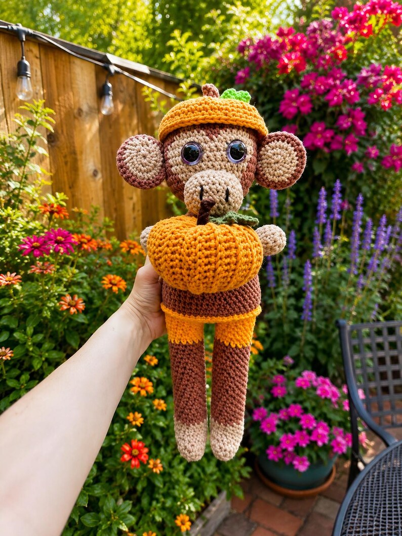 long-legged monkey with pumpkin image 4