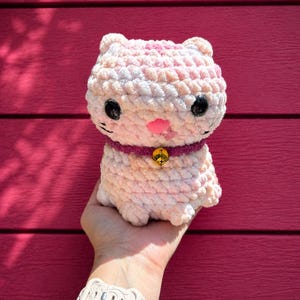 Handmade pink Stuffed Cat image 1