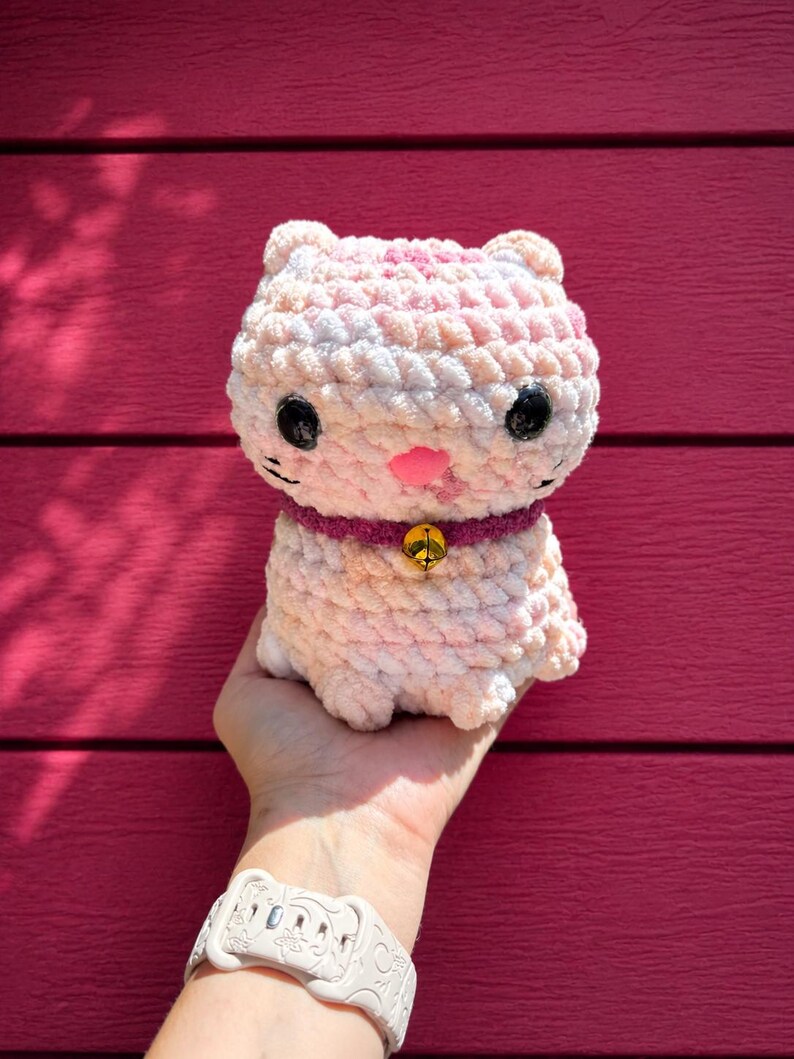 Handmade pink Stuffed Cat image 1