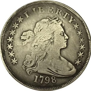 super rare 1798 Dollar 90% Silver Hand Made Souvenir Dollar Commemorative Coin Restrike over 25g non magnetic