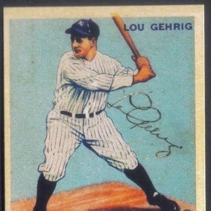 5 Karten Lot Lou Gehrig 1933 façsimile Autogramm Rookie 5 Karten
