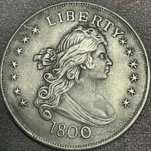 super rare 1800 Dollar 90% Silver Hand Made Souvenir Dollar Commemorative Coin Restrike over 25g non magnetic