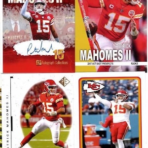 lot of 4 Patrick Mahomes custom rookie football 4 card lot