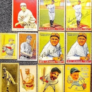 11 card lot baseball hall of fame reprint mint 11 cards ruth dimaggio cobb