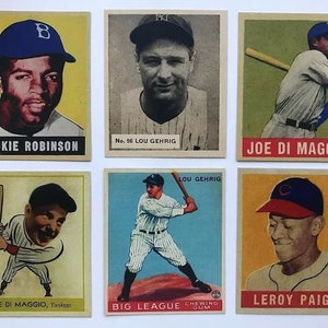 6er Set Robinson Dimaggio Paige Gehrig Rookie Reprint Mint 6 Karten