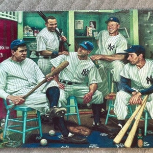 5 card lot Ruth Jeter Dimaggio Mantle Gerig facsimile autographs mint 5 cards