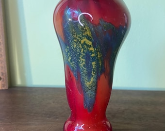 Small vintage blown  art glass vase