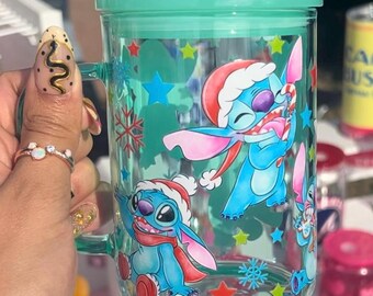 Alien Glass Mug | Christmas Mug | 16oz Glass Mug | Cute Mug