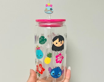 Copa Stitch / Lilo y Stitch / Copa Alien / Lata de Vidrio de 16oz