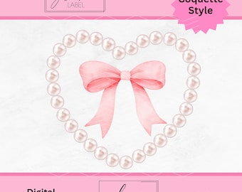 Coquette Bows PNG | Coquette PNG | Coquette | Bow and Pearls PNG | Coquette Digital File