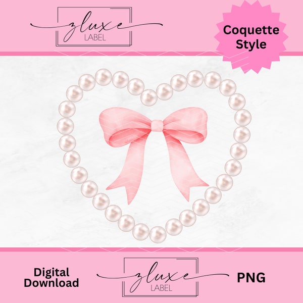 Coquette Bows PNG | Coquette PNG | Coquette | Bow and Pearls PNG | Coquette Digital File