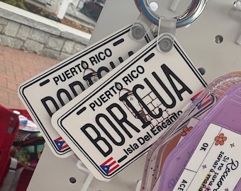 Boricua Keychain | Puerto Rico License Plate | Puerto Rican Accessories