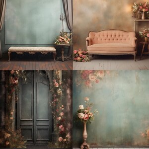 Vintage Floral Photography Backdrop Bundle (Digital Download)