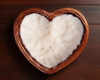Newborn Valentine's Day Photography Backdrop: Heart Basket (Digital Download)