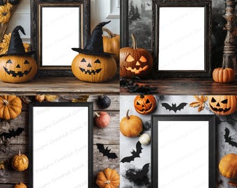 Zestaw makiet ściennych na Halloween: Dynia i nietoperze (do pobrania w wersji cyfrowej)