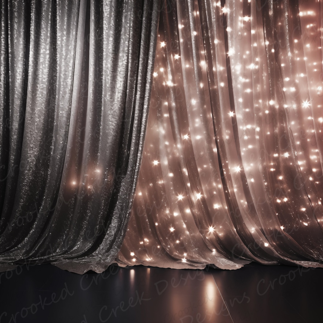 Black & Silver Party Digital Backdrop New Years Eve Birthday Party