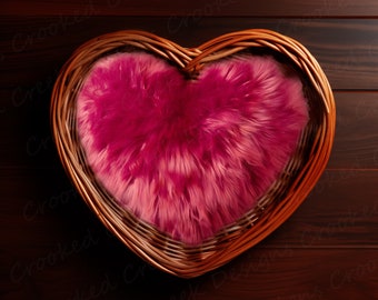 Valentine's Day Newborn Photography Digital Backdrop: Heart Basket (Digital Download)
