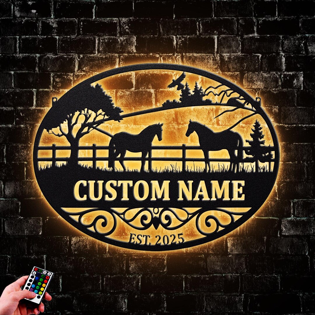 Personalized Horse Ranch Metal Sign, Farm Name Sign, Ranch Sign, Farm ...