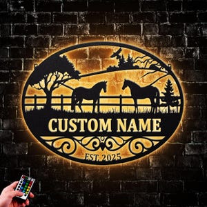 Personalized Horse Ranch Metal Sign, Farm Name Sign, Ranch Sign, Farm Sign, Farming Signs, Gift For Her, Home Decor