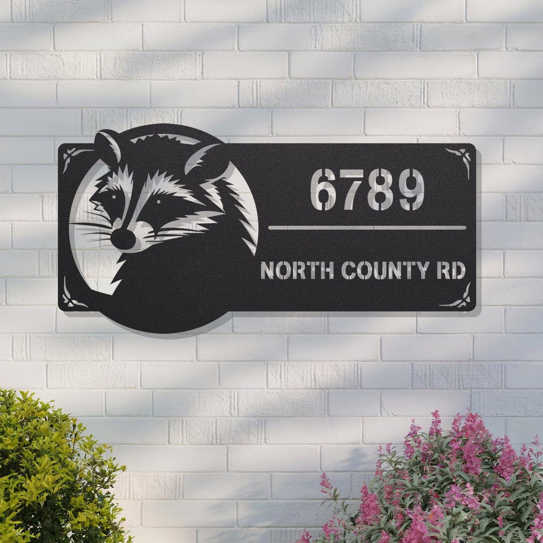 Custom Raccoon Address Sign, Personalized Woodland Animal Lover Name ...