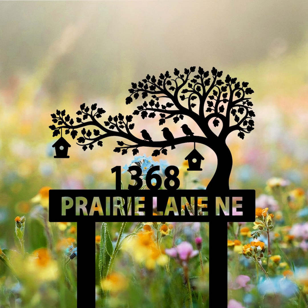 Tree Address Custom Tree Address Sign: Illuminated House Number Stake - Etsy