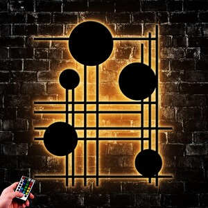 LED Geometric Metal Wall Art: Modern Home Decor