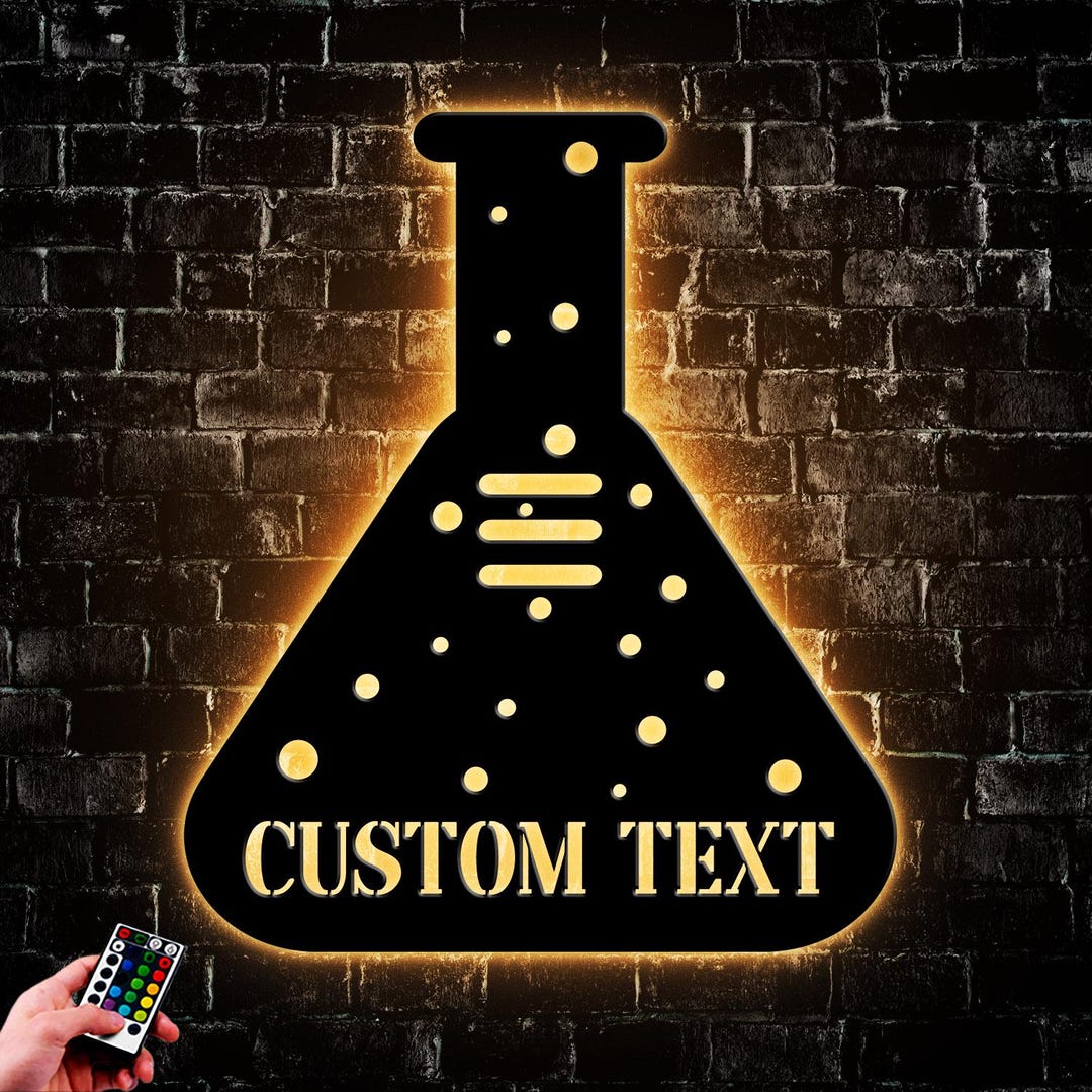 Custom Science Teacher, Science Student Metal Wall Art LED Light ...