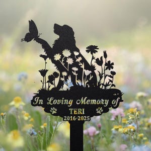 Custom Golden Retriever Memorial Metal Stake, Loss of Dog Gift, Golden Retriever Metal Grave Marker Stake, Custom Dog Cemetery Stake