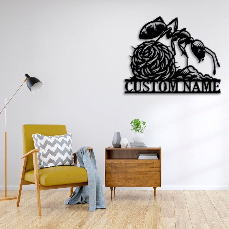 Custom Ant Animal Metal Wall Art LED Light, Personalized Ant Animal ...