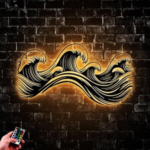 Abstract Wave Metal Wall Art: Modern Minimalist Home Decor
