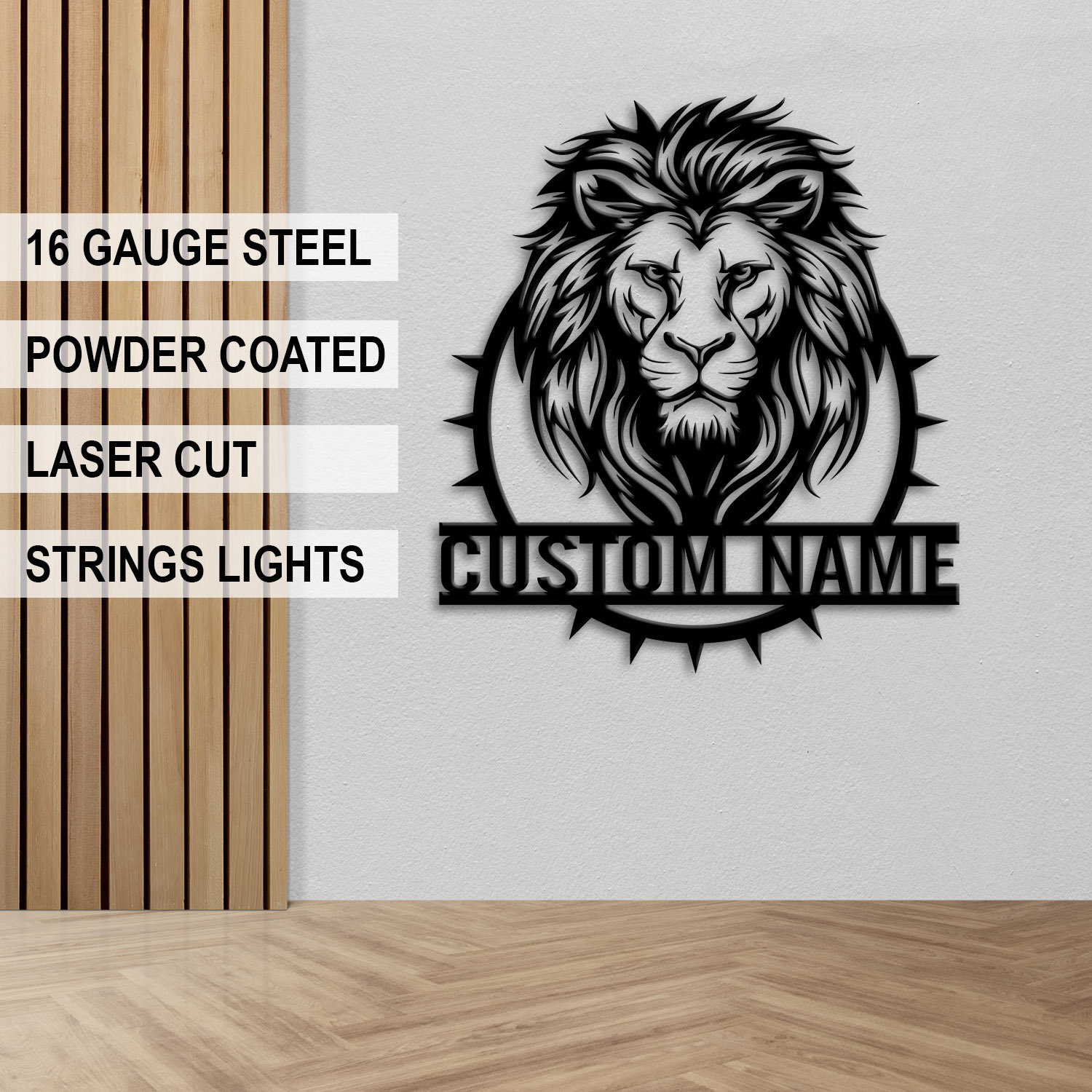 Custom Lion Name Metal Wall Art - Personalized Nursery, Kids Room, Or Office Decor (Style 3)