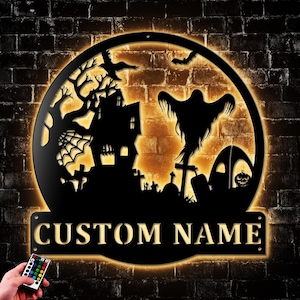 Custom All The Cool Witches are camping Halloween Metal Wall Art Led Light Personalized  Halloween Home Decor Housewarming Halloween Gifts