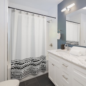 Black & White Aztec Pattern Shower Curtains