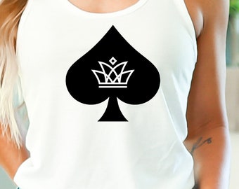 Queen of Spades BBC Only Cropped Tank Top  QOS Pawg Snowbunny Crop Discreet Spade Shirt