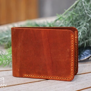 Portefeuille à deux volets en cuir, Portefeuille fait main, Portefeuille minimaliste, Portefeuille pour homme, Cadeaux pour garçons d'honneur, Cadeaux d'anniversaire, Cadeau de fête des pères, Cadeau pour lui