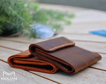 Leather Snap Wallet, Mens Wallet, Handmade Wallet, Brown Wallet, Snap Wallet, Anniversary Gifts For Men, Gift For Him, Gift For Dad, Wallets