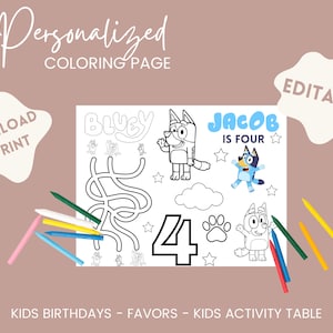Bluey - Personalized Coloring Page