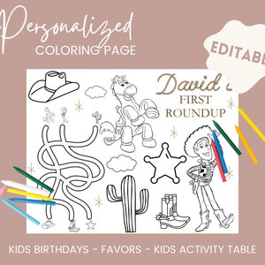 Woody Theme - Personalized Coloring Page