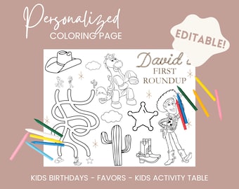 Woody Theme - Personalized Coloring Page