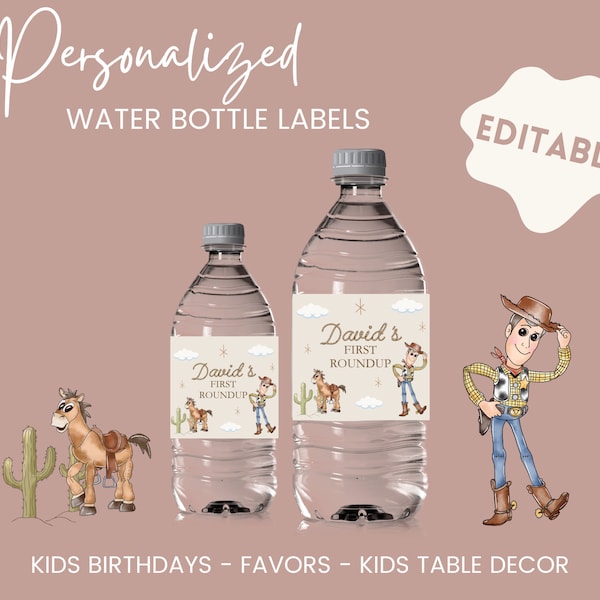 Woody - Water Bottle Labels